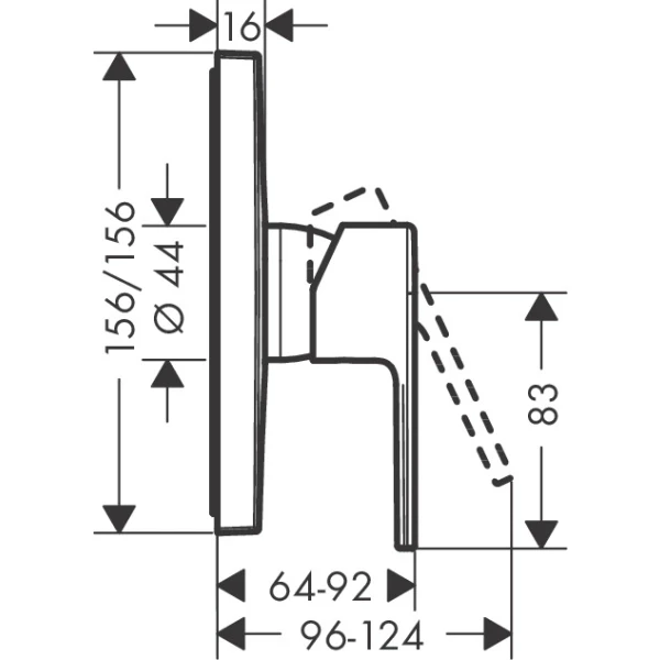 Смеситель для душа скрытого монтажа, Hansgrohe Vernis Shape, хром арт. 71668000