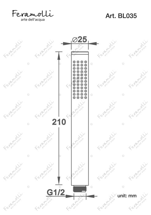 Ручной душ, черный, Ele Feramolli - BL035