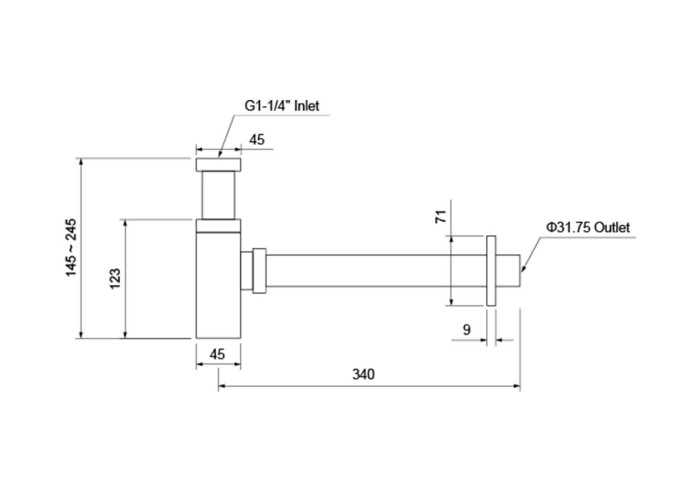 Сифон, Aquatek, черный арт. AQ6013MB