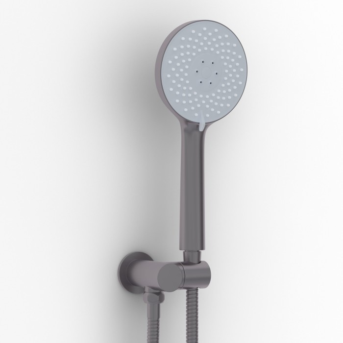 Душевой комплект, поворотный излив, оружейная сталь, Berges Nardis арт. 071009