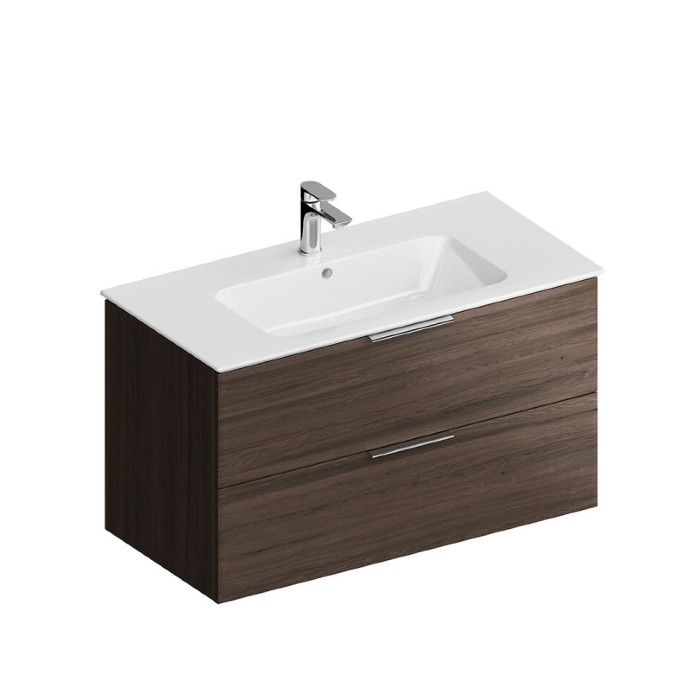 Тумба подвесная 95 см, 2 ящика, Piano forte Kerama Marazzi, коричневый - PI.F.95\OLM