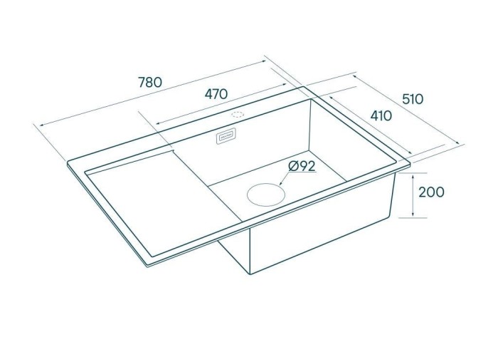 Мойка для кухни нержавеющая 780х510мм Paulmark ELDE, брашированная нерж. сталь, правая - PM807851-BSR