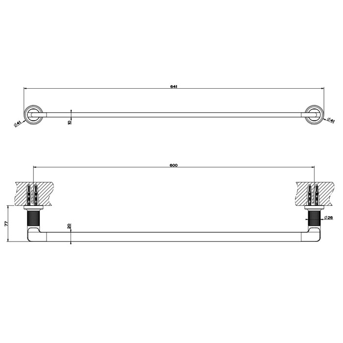 Полотенцедержатель, 60 см, подвесной, Gessi Inciso, finox арт. 58503#149