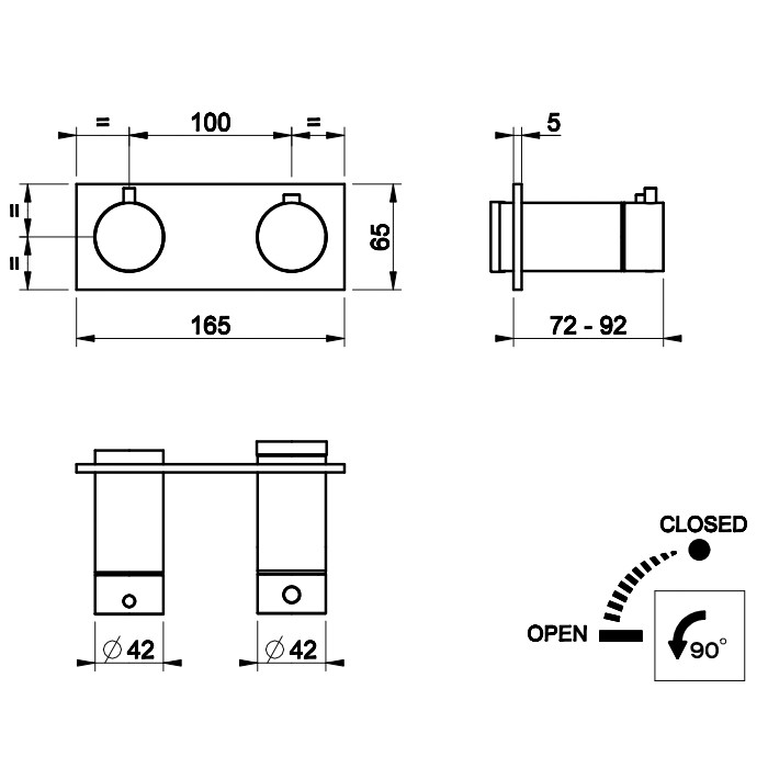 Встраиваемый термостат для душа, с 1 выходом, Gessi Ingranaggio, хром арт. 63332#031