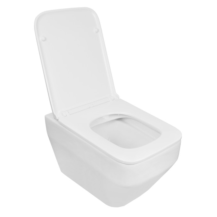 Подвесной унитаз 530х365х370 безободковый, в комплекте с быстросъемным сидением микролифт, Azario MONEO арт. AZ-0062