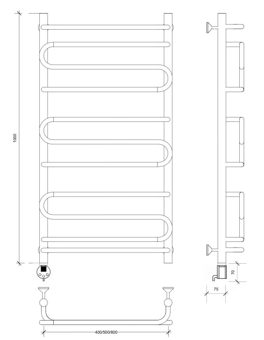 Полотенцесушитель электрический 100x50 Валенсия 2 Secado арт. 4673739233108