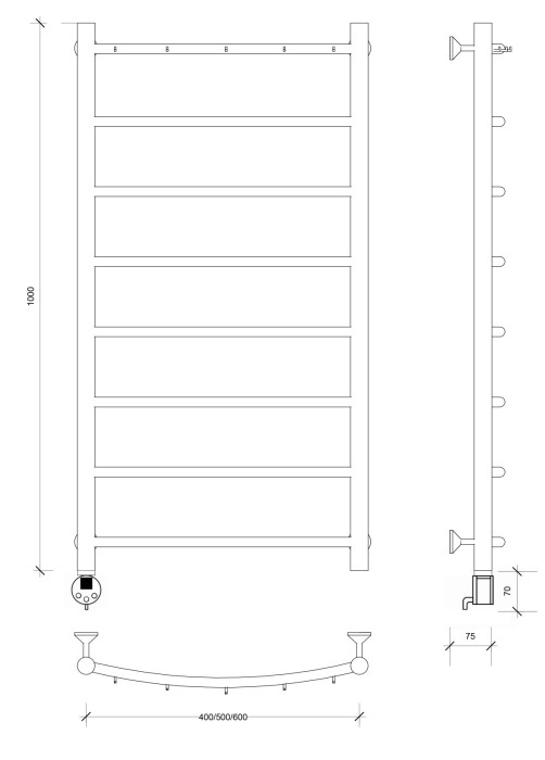 Полотенцесушитель электрический 100x50 Милан 1 К Secado арт. 4673739237502