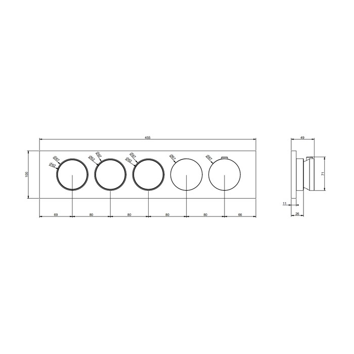 Смеситель термостатический встраиваемый, до 3 функций однодновременно, Gessi Origini, хром арт. 66224#031