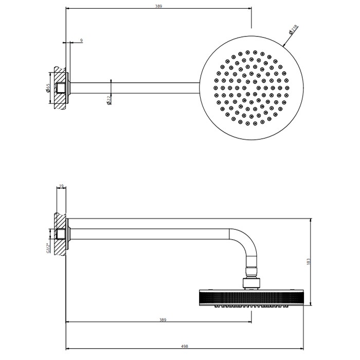 Душевая головка шарнирная на 1/2” с защитой отизвесткового налёта, Gessi Inciso, finox арт. 58185#149