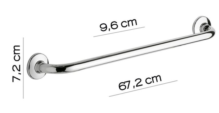 Поручень прямой, длина 67,2 см Gedy, 2721/67(13) цвет: хром