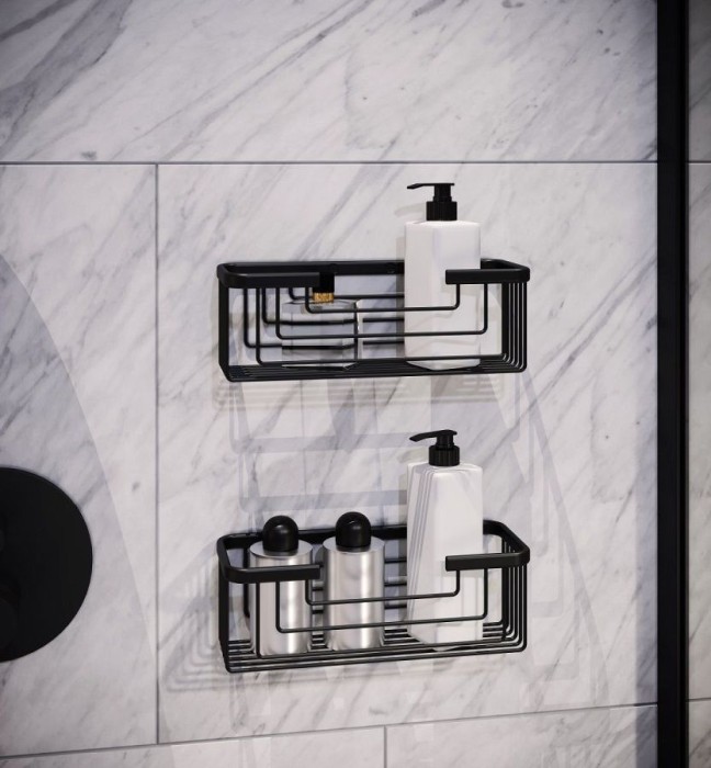 Решётка прямоугольная 1-уровневая (25,2х10,2хh8,6) Gedy, 2419(14) цвет: черный