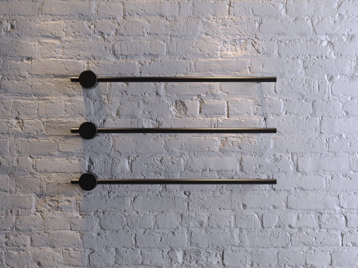 Полотенцесушитель электрический Broner Bruno 600x70x60мм, цвет черный матовый (3шт)