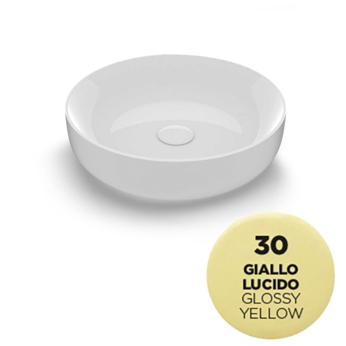 Накладная раковина, d45 h14 см, Olympia ceramica Metamorfosi, желтый глянцевый арт. MET4245030