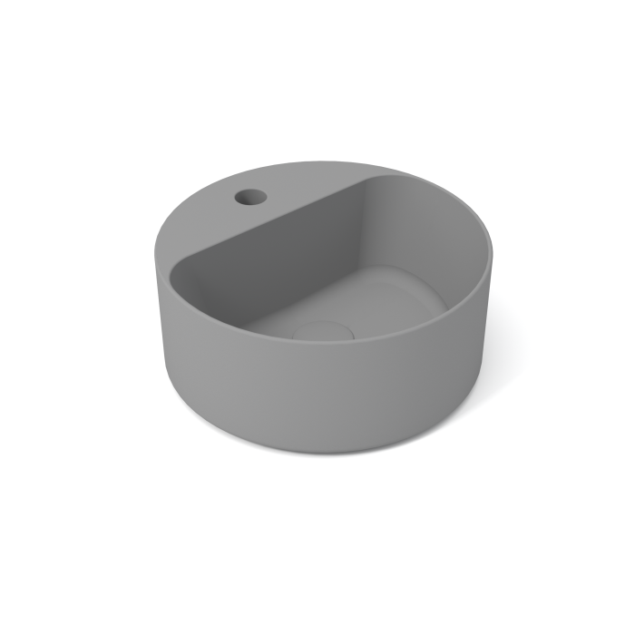 Накладная раковина с отверстием под смеситель, 40х40х17 см, Olympia ceramica Open, серый матовый арт. OPE42TO40103