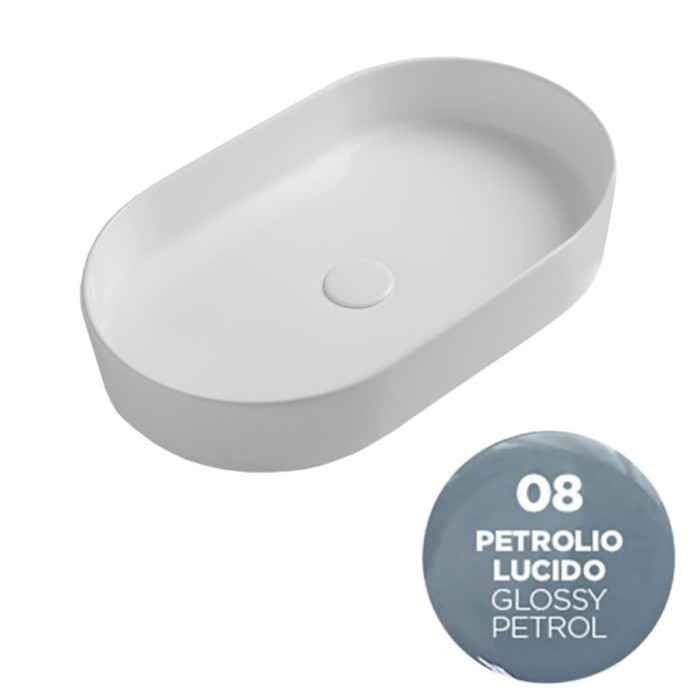 Накладная раковина, 60x36xh12 см, Olympia ceramica Smash, нефть глянцевый арт. SMA42SO6008