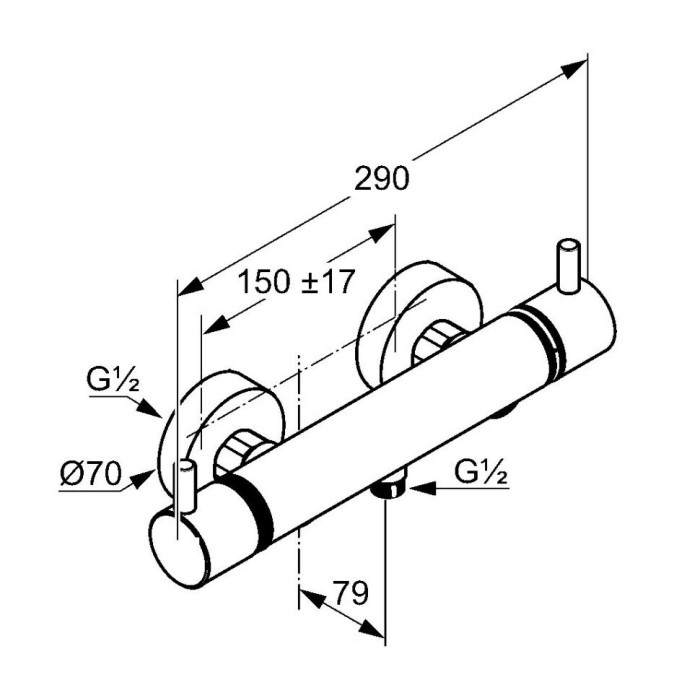 Смеситель для душа с термостатом, матовый, bozz Kludi, черный матовый - 352033938