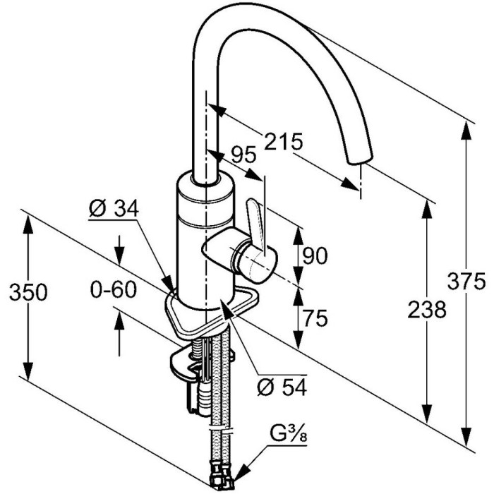 Электронный смеситель для кухни, 6 v, e-go Kludi, глубокий черный матовый - 422106675