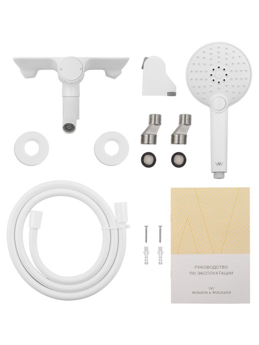Смеситель для ванны с душем, Wonzon & Woghand Click, WW-FE05L221-MW цвет: белый