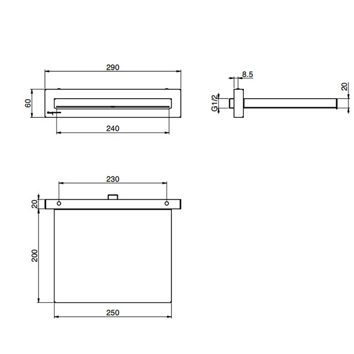 Fima Carlo Frattini Излив настенный, каскад, длина 220 мм., Wellness, F2781CR цвет: хром