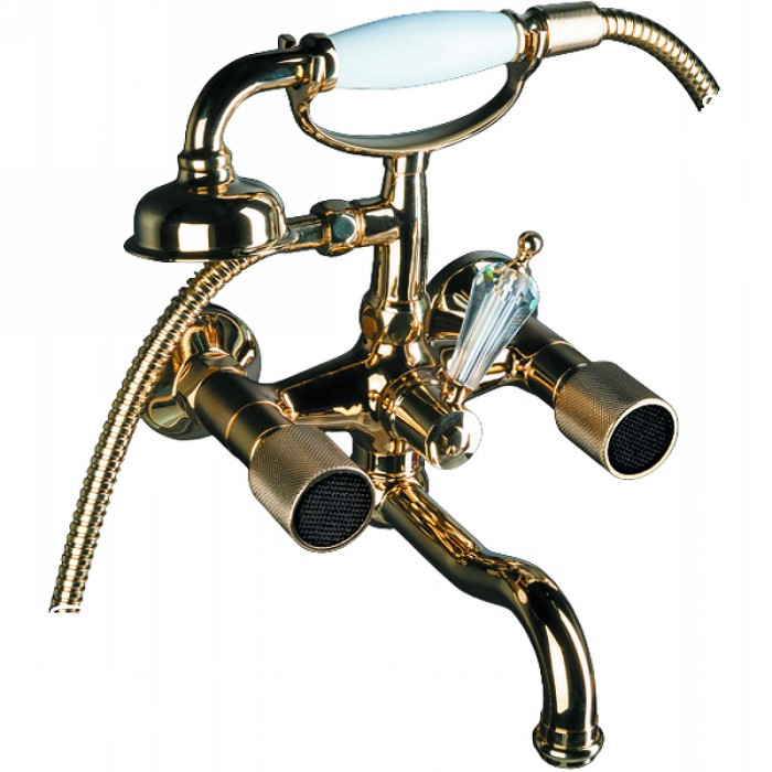 Смеситель для ванны black, gold, переключатель swarovski, Boheme Royal cristal - 293-Royal/CRST black