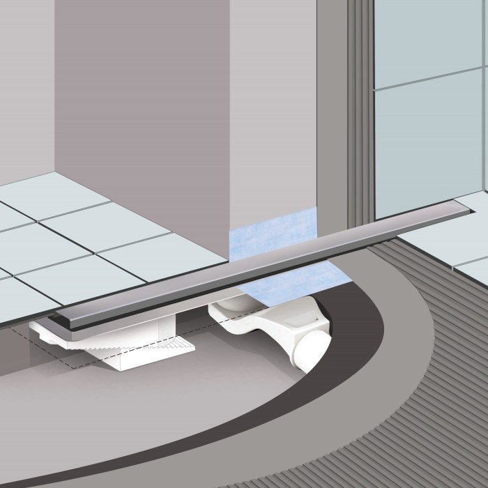Душевой лоток BERGES C1 Norma 300, матовый хром, S-сифон D50/105мм H50, арт.090034