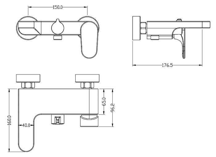 Смеситель для ванны, бронза, Spectre Boheme 453-BR
