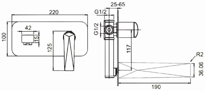 Смеситель для раковины, белый, Venturo Boheme 375-W