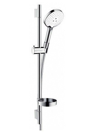 Душевой гарнитур со штангой 65см и мыльницей Raindance Select S Hansgrohe, белый, хром арт. 26630400