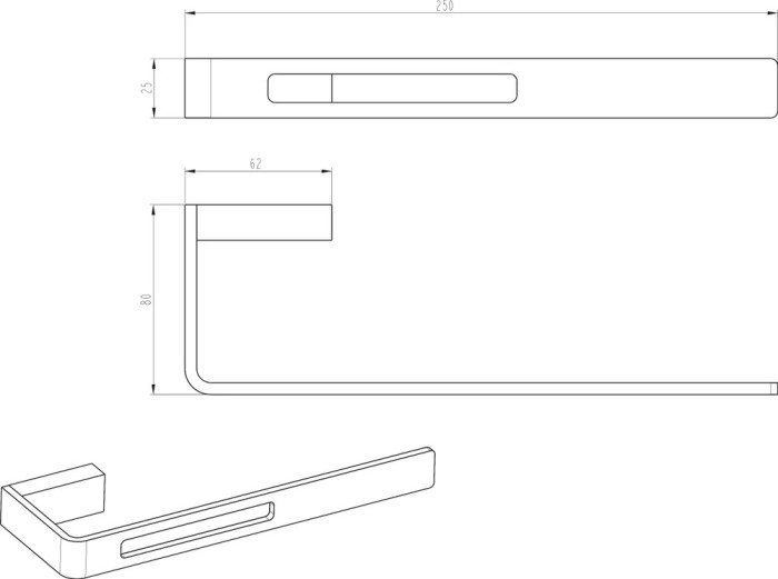 Полотенцедержатель, Q, Boheme 10945-CR