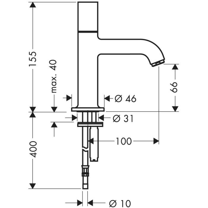 Кран холодной воды для раковины Uno Axor, сталь арт. 38130800