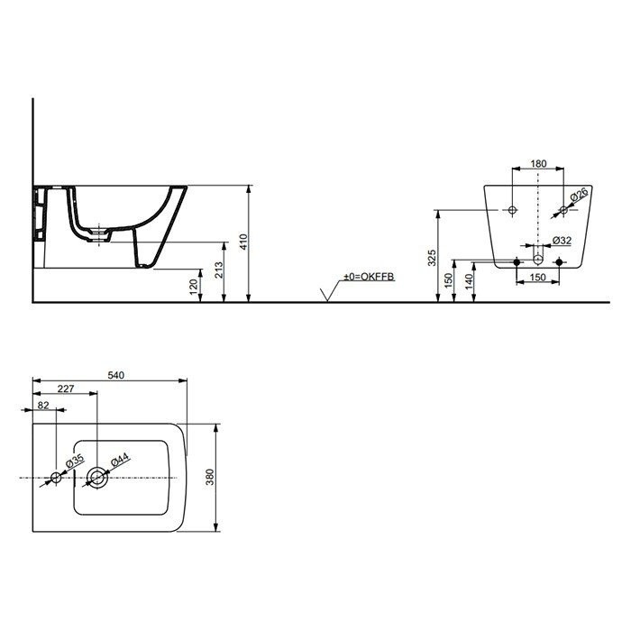Подвесное биде, SP TOTO, B532E#XW цвет: белый
