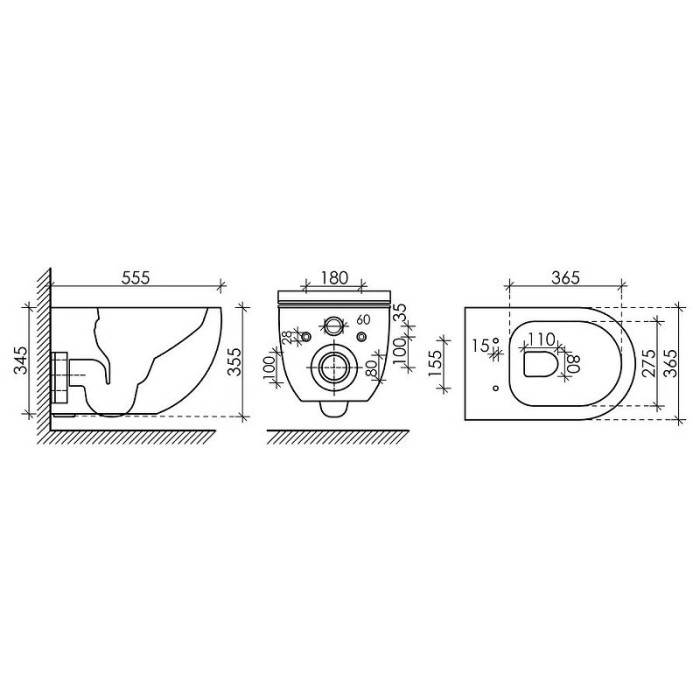 Подвесной унитаз с сиденьем Ceramicanova Long, белый арт. CN3015