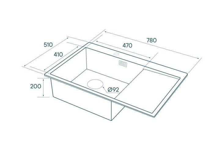 Мойка для кухни нержавеющая 780х510мм Paulmark ELDE, вороненая сталь, левая - PM807851-GML