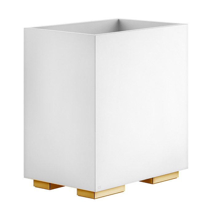 Корзина для мусора, Gessi Rettangolo, gold ccp/белый арт. 20990#080