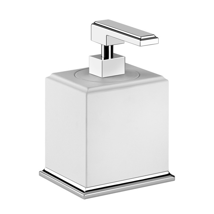 Дозатор для жидкого мыла настольный, Gessi Eleganza, хром/белый арт. 46437#031