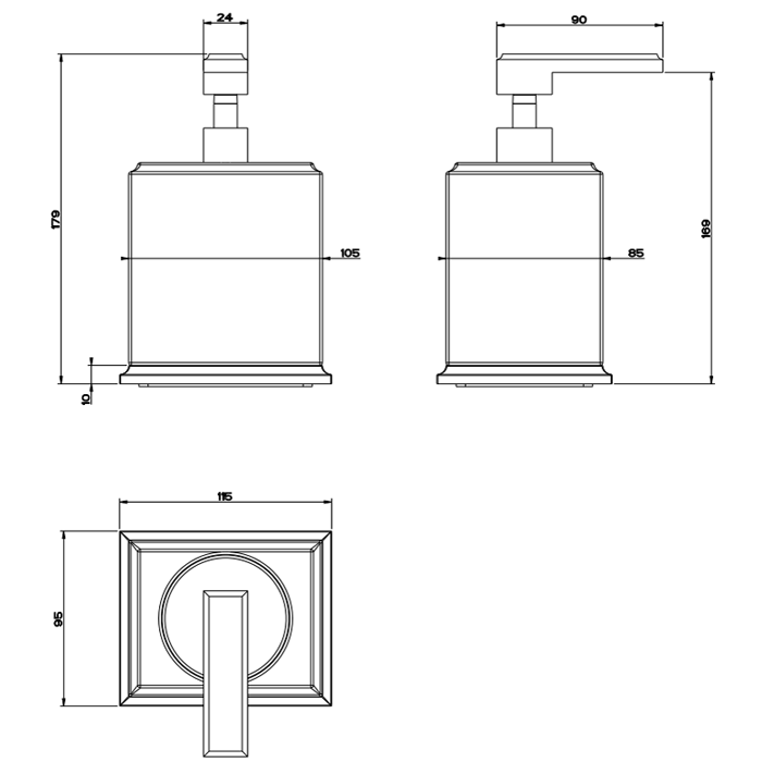 Дозатор для жидкого мыла настольный, Gessi Eleganza, хром/белый арт. 46437#031