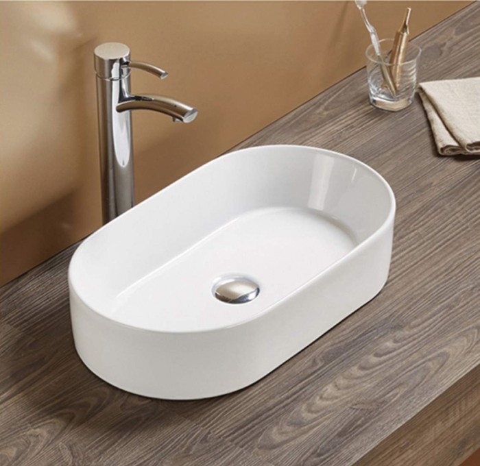 Раковина накладная 600х380х130 белая, Azario - AZ-78330D