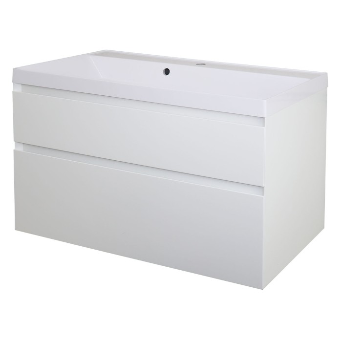 Тумба 100 1000х450х660 подвесная, с раковиной Slim 100, белый матовый, Azario Velluto - CS00088604
