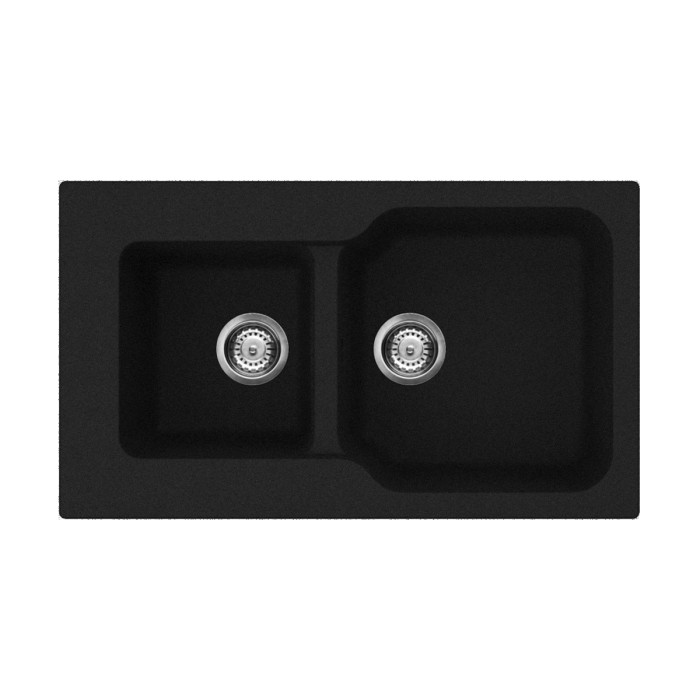Кухонная мойка Omoikiri Maru 86-2-BL Tetogranit, цвет черный арт. 4993284