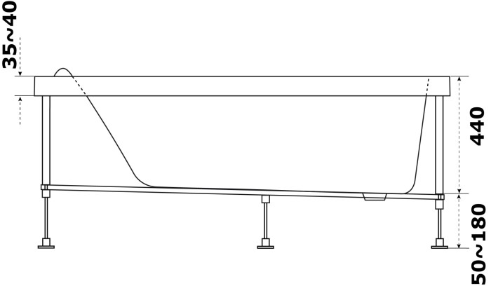 Акриловая ванна 150х75, Azario Тенза арт. ТНВ0101