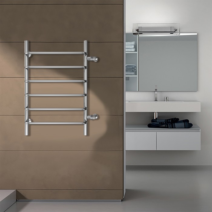 Полотенцесушитель водяной 500/800 6 секций, боковое подключение, 1", хром, Modena Azario - AZ08558