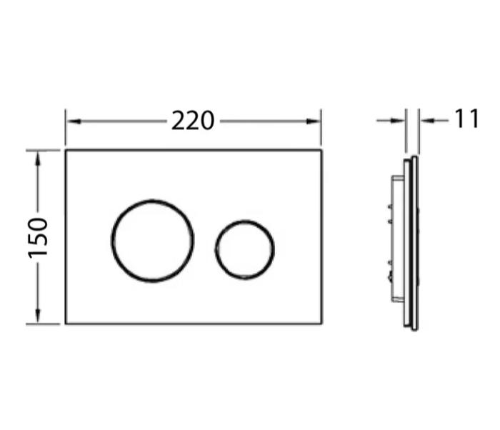 Кнопка смыва TECE Loop стекло, кнопки черные арт. 9240657