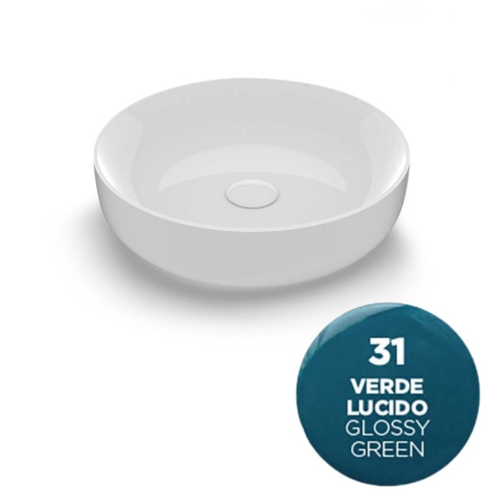 Накладная раковина, d45 h14 см, Olympia ceramica Metamorfosi, зеленый глянцевый арт. MET4245031