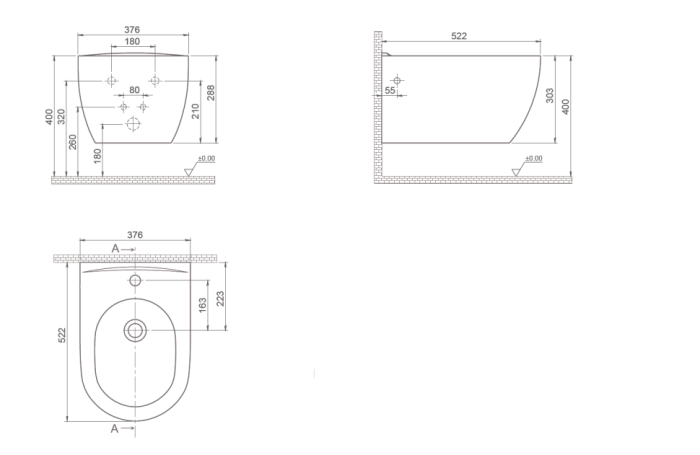 Подвесной биде, glossy white, Boheme Bianca - 964-W