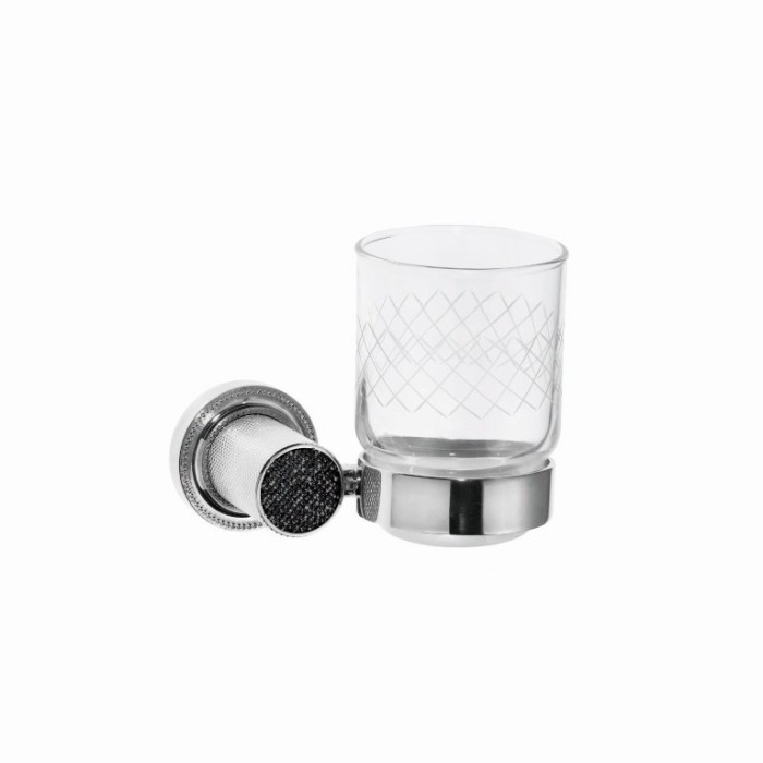 Стакан настенный black chrome, Boheme Royal cristal - 10924-CR-B