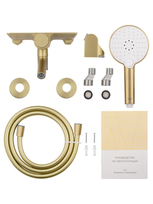 Смеситель для ванны с душем, Wonzon & Woghand Click, WW-FE05L221-BG цвет: золото