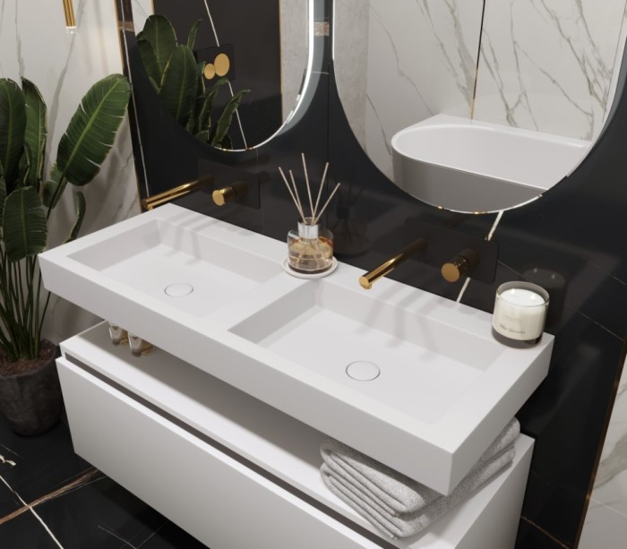 Столешница моноблок st 120см (1204x452x100) двойной, Boheme Flat - 888-120