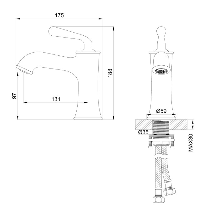 Смеситель для раковины, Wonzon & Woghand Steam, WW-88139008-BG цвет: золото