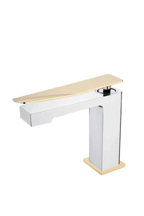 Смеситель для раковины низкий chrome-gold, Boheme Q - 141-CRG.2