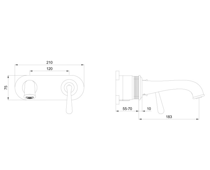 Смеситель для раковины встраиваемый, Wonzon & Woghand Steam, WW-88869008-MB цвет: черный